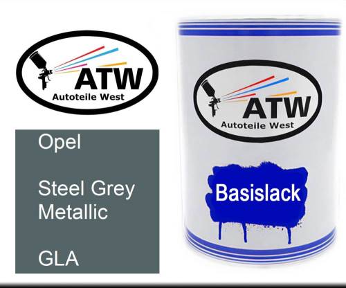 Opel, Steel Grey Metallic, GLA: 500ml Lackdose, von ATW Autoteile West.